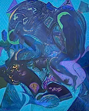 NECMETTİN ÖZLÜ tarafından 2025 yılında 150x120 cm ölçülerinde Tuval üzeri akrilik boya tekniği ile yapılmıştır.