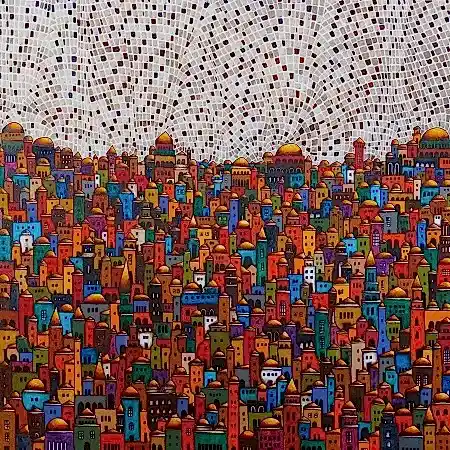 BİNNUR YÜCEBAŞ RUOCCO tarafından 2026 yılında 60x60 cm ölçülerinde Tuval üzeri yağlı boya tekniği ile yapılmıştır.