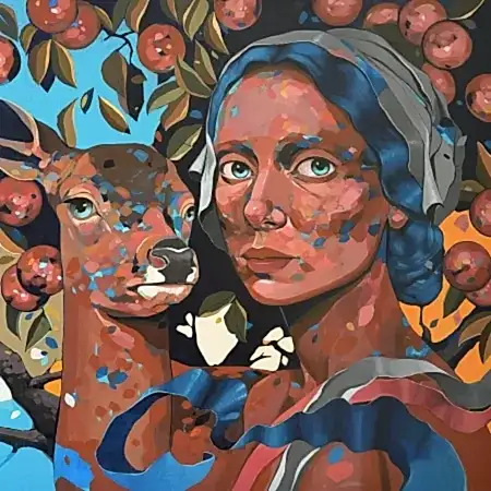 SEMA ÖCAL tarafından 2026 yılında 80x80 cm ölçülerinde Tuval üzeri akrilik boya tekniği ile yapılmıştır.