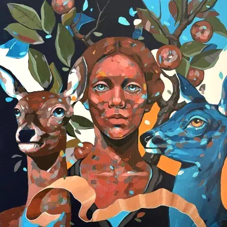 SEMA ÖCAL tarafından 2026 yılında 50x50 cm ölçülerinde Tuval üzeri akrilik boya tekniği ile yapılmıştır.