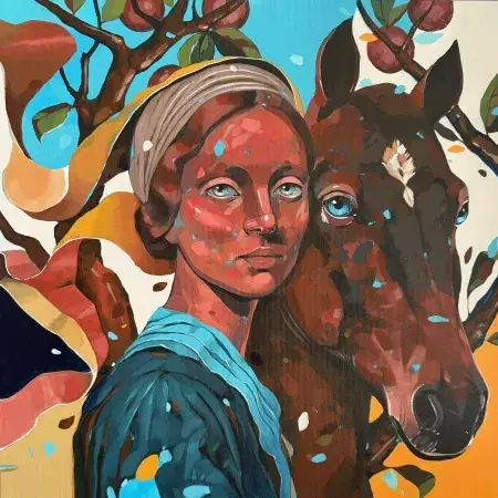 SEMA ÖCAL tarafından 2026 yılında 50x50 cm ölçülerinde Tuval üzeri akrilik boya tekniği ile yapılmıştır.