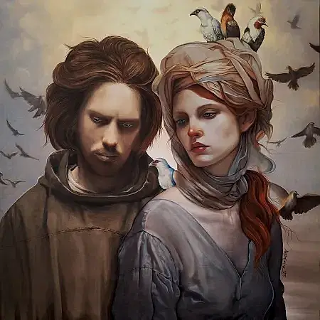 ZEKİYE AKALIN tarafından 2025 yılında 80x80 cm ölçülerinde Tuval üzeri karışık teknik tekniği ile yapılmıştır.