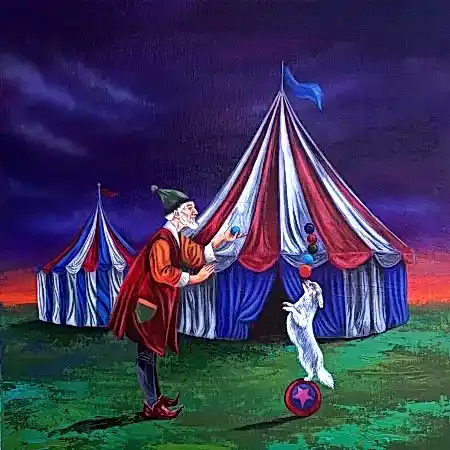 EMİRHAN CANDAN tarafından 2026 yılında 50x50 cm ölçülerinde Tuval üzeri akrilik boya tekniği ile yapılmıştır.