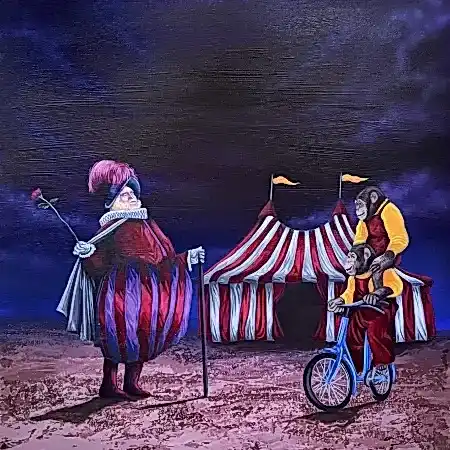 EMİRHAN CANDAN tarafından 2026 yılında 50x50 cm ölçülerinde Tuval üzeri akrilik boya tekniği ile yapılmıştır.