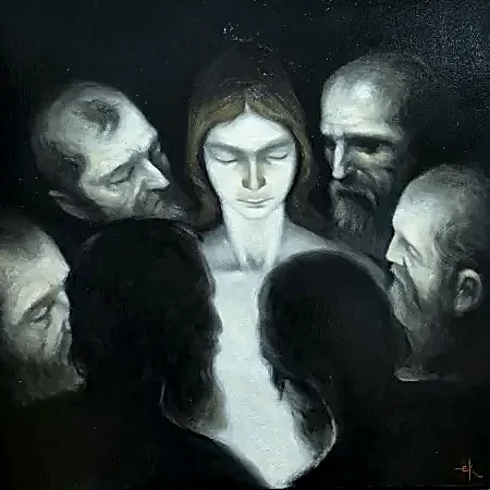 ERDİ KORKMAZ tarafından 2026 yılında 50x50 cm ölçülerinde Tuval üzeri yağlı boya tekniği ile yapılmıştır.