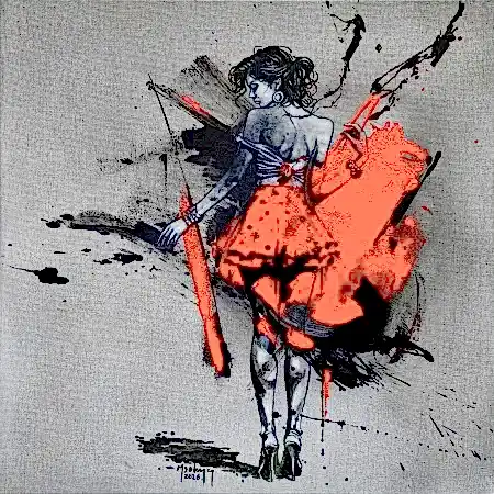 MEHMET SAKIZCI tarafından 2026 yılında 50x50 cm ölçülerinde Tuval üzeri akrilik boya tekniği ile yapılmıştır.