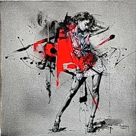 MEHMET SAKIZCI tarafından 2026 yılında 50x50 cm ölçülerinde Tuval üzeri akrilik boya tekniği ile yapılmıştır.