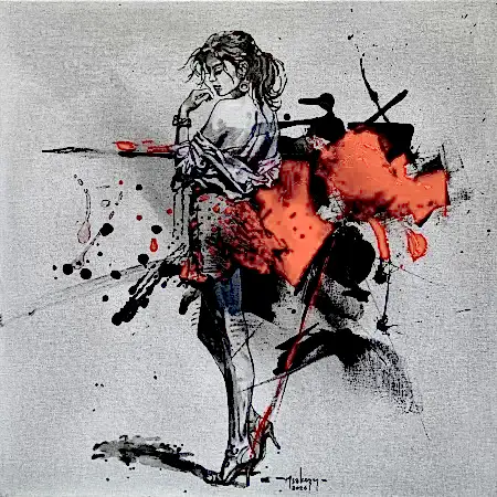 MEHMET SAKIZCI tarafından 2026 yılında 50x50 cm ölçülerinde Tuval üzeri akrilik boya tekniği ile yapılmıştır.