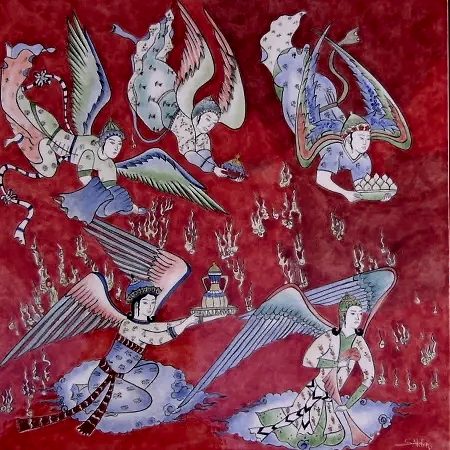 SUNA AKTAŞ tarafından 2026 yılında 40x40 cm ölçülerinde Çini, sıraltı tekniği ile yapılmıştır.