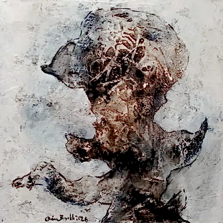 EMİNE BIYIKLI tarafından 2026 yılında 50x50 cm ölçülerinde Tuval üzeri karışık teknik tekniği ile yapılmıştır.