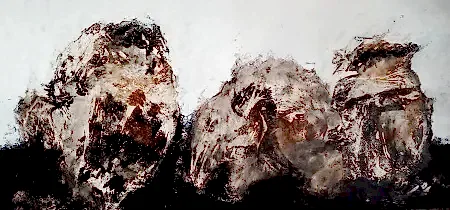 EMİNE BIYIKLI tarafından 2026 yılında 70x150 cm ölçülerinde Tuval üzeri karışık teknik tekniği ile yapılmıştır.