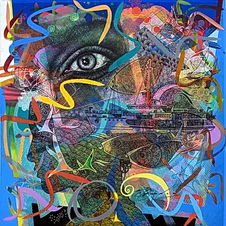 ENGİN KORKMAZ tarafından 2026 yılında 50x50 cm ölçülerinde Tuval üzeri akrilik boya tekniği ile yapılmıştır.