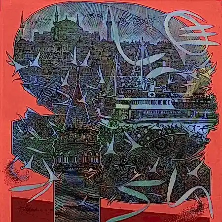 ENGİN KORKMAZ tarafından 2026 yılında 50x50 cm ölçülerinde Tuval üzeri akrilik boya tekniği ile yapılmıştır.