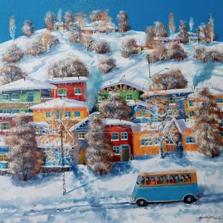 HAMDİ ESER tarafından 2025 yılında 50x50 cm ölçülerinde Tuval üzeri yağlı boya tekniği ile yapılmıştır.