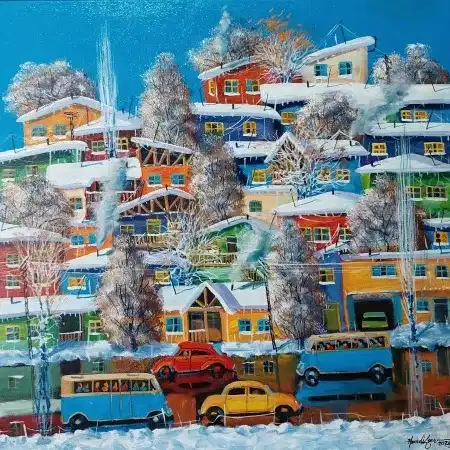 HAMDİ ESER tarafından 2025 yılında 50x50 cm ölçülerinde Tuval üzeri yağlı boya tekniği ile yapılmıştır.