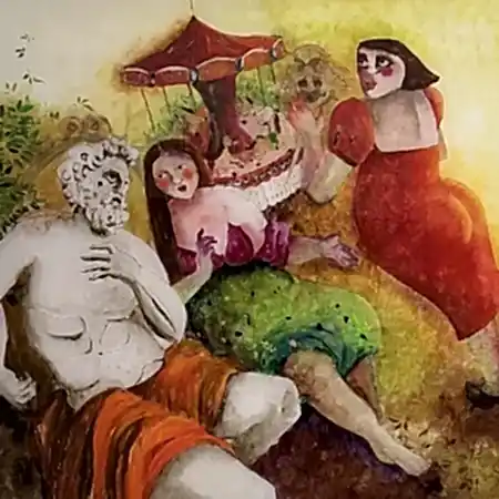 HATİCE ARAS tarafından 2026 yılında 50x50 cm ölçülerinde Saydam yüzey altı boyama tekniği ile yapılmıştır.