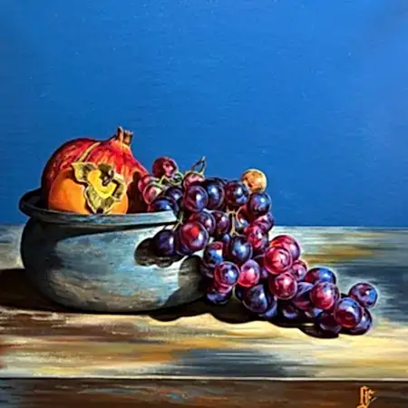 HÜSEYİN FEYZULLAH tarafından 2026 yılında 50x50 cm ölçülerinde Tuval üzeri yağlı boya tekniği ile yapılmıştır.