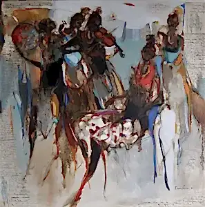 NURETTİN AKKAYA tarafından 2021 yılında 100x100 cm ölçülerinde Tuval üzeri yağlı boya tekniği ile yapılmıştır.