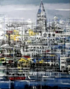 AYHAN ÇETİN tarafından 2021 yılında 100x120 cm ölçülerinde Tuval üzeri akrilik boya tekniği ile yapılmıştır.