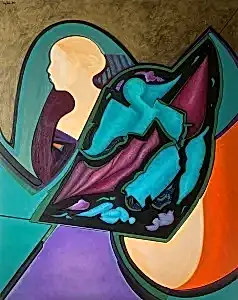 NECMETTİN ÖZLÜ tarafından 2020 yılında 150x120 cm ölçülerinde Tuval üzeri akrilik boya tekniği ile yapılmıştır.