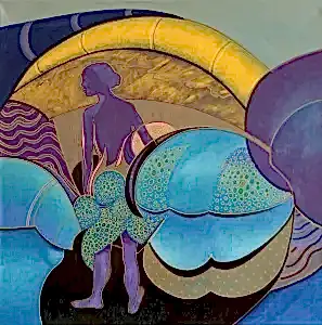 NECMETTİN ÖZLÜ tarafından 60x60 cm ölçülerinde Tuval üzeri akrilik boya tekniği ile yapılmıştır.