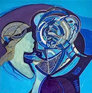 NECMETTİN ÖZLÜ tarafından 60x60 cm ölçülerinde Tuval üzeri akrilik boya tekniği ile yapılmıştır.