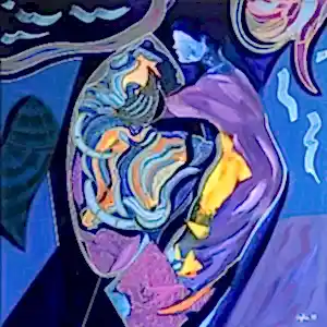 NECMETTİN ÖZLÜ tarafından 60x60 cm ölçülerinde Tuval üzeri akrilik boya tekniği ile yapılmıştır.