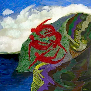 NECMETTİN ÖZLÜ tarafından 2017 yılında 70x70 cm ölçülerinde Tuvale üzeri akrilik boya boya tekniği ile yapılmıştır.