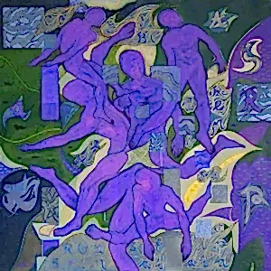 NECMETTİN ÖZLÜ tarafından 2017 yılında 70x70 cm ölçülerinde Tuvale üzeri akrilik boya boya tekniği ile yapılmıştır.