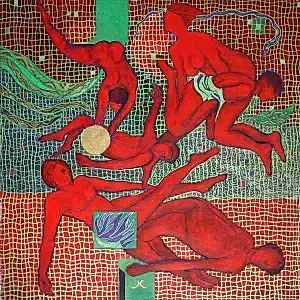 NECMETTİN ÖZLÜ tarafından 2017 yılında 70x70 cm ölçülerinde Tuvale üzeri akrilik boya boya tekniği ile yapılmıştır.