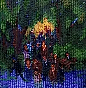 AHMET YEŞİL tarafından 2016 yılında 70x70 cm ölçülerinde Tuval üzeri yağlı boya tekniği ile yapılmıştır.