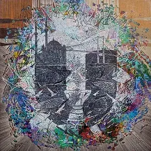 ENGİN KORKMAZ tarafından 2017 yılında 70x70 cm ölçülerinde Tuvale üzeri akrilik boya boya tekniği ile yapılmıştır.