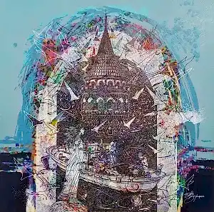 ENGİN KORKMAZ tarafından 2017 yılında 70x70 cm ölçülerinde Tuvale üzeri akrilik boya boya tekniği ile yapılmıştır.