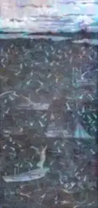 ENGİN KORKMAZ tarafından 2018 yılında 180x80 cm ölçülerinde Tuval üzeri akrilik boya tekniği ile yapılmıştır.