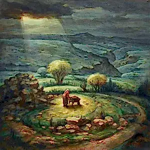 ADEM BAŞPINAR tarafından 2019 yılında 60x60 cm ölçülerinde Tuval üzeri akrilik boya tekniği ile yapılmıştır.