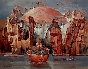 ADEM BAŞPINAR tarafından 2025 yılında 120x150 cm ölçülerinde Tuval üzeri akrilik boya tekniği ile yapılmıştır.