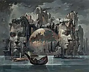 ADEM BAŞPINAR tarafından 2025 yılında 100x120 cm ölçülerinde Tuval üzeri akrilik boya tekniği ile yapılmıştır.