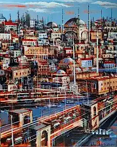 AYHAN ÇETİN tarafından 2025 yılında 150x120 cm ölçülerinde Tuval üzeri akrilik boya tekniği ile yapılmıştır.