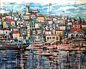 AYHAN ÇETİN tarafından 2025 yılında 120x150 cm ölçülerinde Tuval üzeri akrilik boya tekniği ile yapılmıştır.