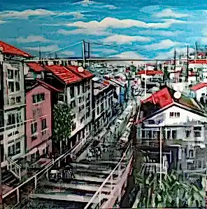 AYHAN ÇETİN tarafından 2025 yılında 100x100 cm ölçülerinde Tuval üzeri akrilik boya tekniği ile yapılmıştır.