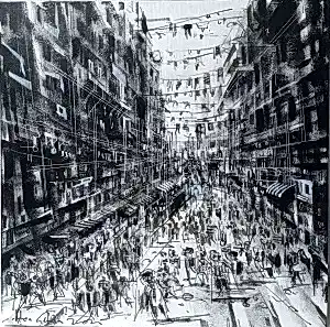 AYHAN ÇETİN tarafından 2025 yılında 60x60 cm ölçülerinde Tuval üzeri akrilik boya tekniği ile yapılmıştır.