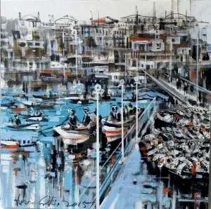 AYHAN ÇETİN tarafından 2025 yılında 60x60 cm ölçülerinde Tuval üzeri akrilik boya tekniği ile yapılmıştır.