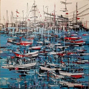 AYHAN ÇETİN tarafından 2025 yılında 60x60 cm ölçülerinde Tuval üzeri akrilik boya tekniği ile yapılmıştır.