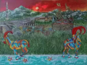 MURAT ÖZDOĞRU tarafından 2025 yılında 180x240 cm ölçülerinde Tuval üzeri akrilik boya tekniği ile yapılmıştır.