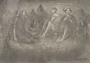 SERTAP YEĞİN tarafından 2025 yılında 28x40 cm ölçülerinde Kağıt üzeri desen tekniği ile yapılmıştır.