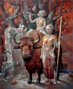 ADEM BAŞPINAR tarafından 2025 yılında 140x115 cm ölçülerinde Tuval üzeri akrilik boya tekniği ile yapılmıştır.