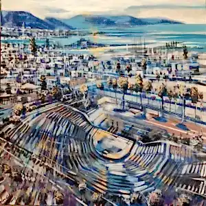 AYHAN ÇETİN tarafından 2024 yılında 100x100 cm ölçülerinde Tuval üzeri akrilik boya tekniği ile yapılmıştır.