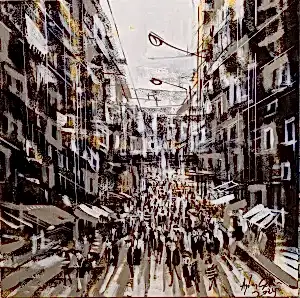 AYHAN ÇETİN tarafından 2024 yılında 60x60 cm ölçülerinde Tuval üzeri akrilik boya tekniği ile yapılmıştır.