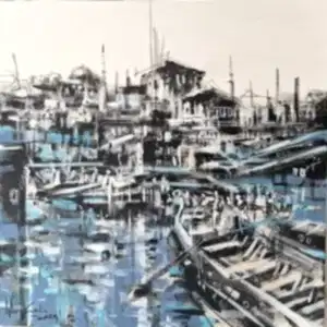 AYHAN ÇETİN tarafından 2024 yılında 60x60 cm ölçülerinde Tuval üzeri akrilik boya tekniği ile yapılmıştır.