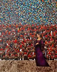 BİNNUR YÜCEBAŞ RUOCCO tarafından 2024 yılında 100x80 cm ölçülerinde Tuval üzeri yağlı boya tekniği ile yapılmıştır.